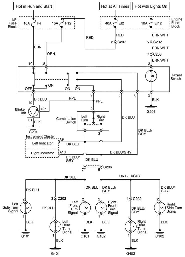 schemat elektryczny kierunkowskazw matz, schemat elektryczny migaczy matiz